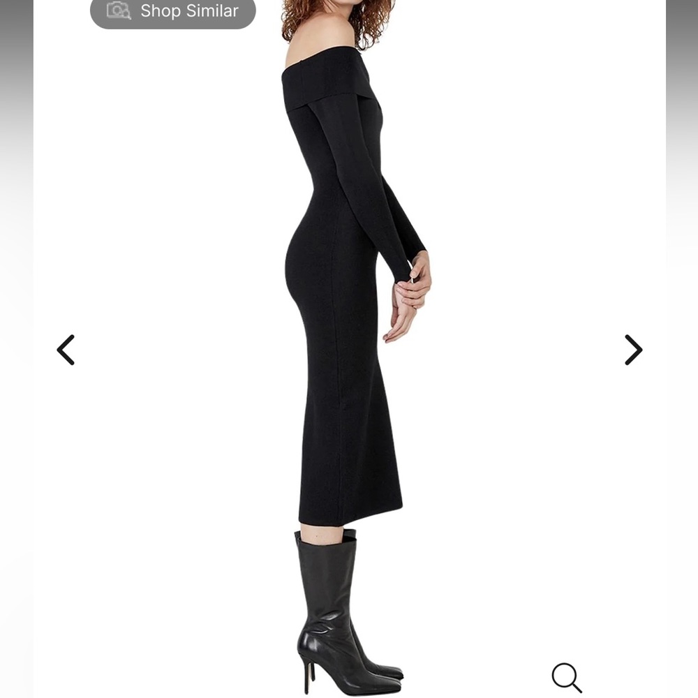 Bardot Off Shoulder Midi Knit Dress